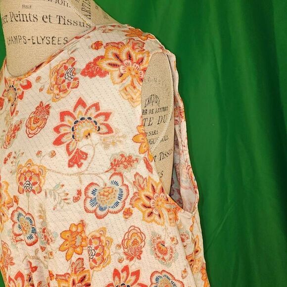 J Jill Love Linen Womens Floral Sleeveless Twist Front‎ Top Blouse 2X - Picture 3 of 6